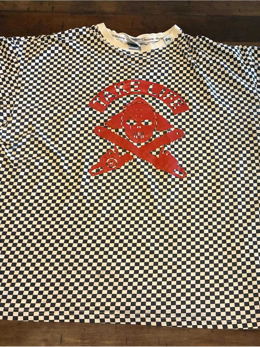 Lrg Black and White Checkered Crew Tee
